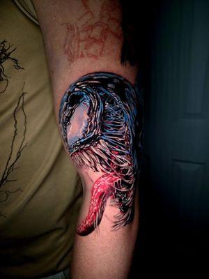 realism tattoo in colors venom made by davinci_ink_tattos (david) 951-567-8285