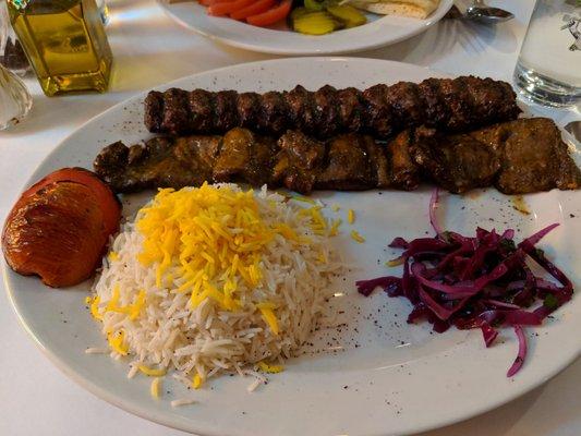 Kebob koobideh and kebob chenjeh.