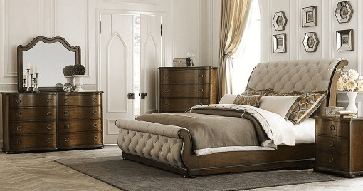 Cotsworld Bedroom Group This transitional bedroom collection will add a romantic style to you master bedroom while also being functional.