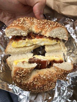 Bacon Egg & Cheese on Sesame Bagel