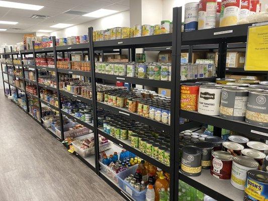 Our food pantry is a part of our Full-program and will help save money on groceries.  It is stocked primarily through community food drives.