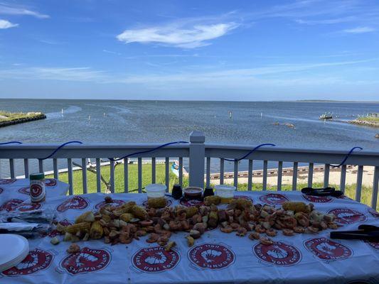 Beautiful view of the Pamlico Sound from the deck of the Blue Oyster on Ocracoke Island!