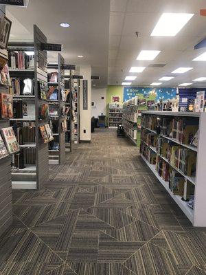 Hallway To Quiet Section, Non-Fiction Section, and Restroom