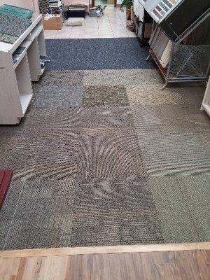 This is a small sampling of carpet tiles that we have available!