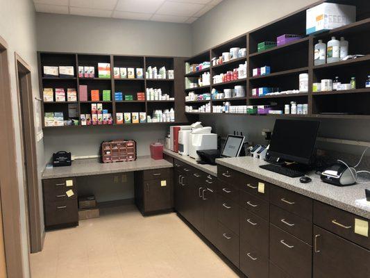 We keep a fully stocked pharmacy for convenient treatment of our patients.