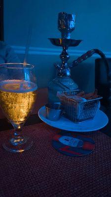 Angry Orchard Beer, Fries With Truffle Oil and Parmesan Plate, & Hookah