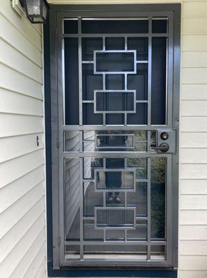 Door with screen panel on top.