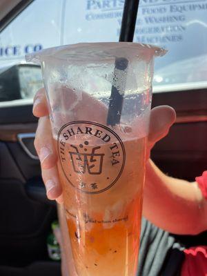 Lychee tea with so much stuff! Beyond delicious!