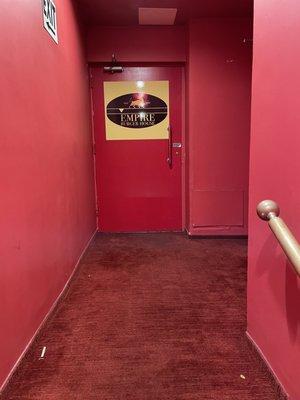 Strange red hallway to enter