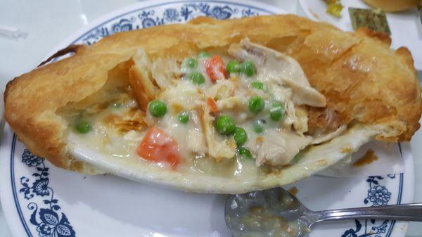 Chicken pot pie. GET IT! You won't be disappointed.