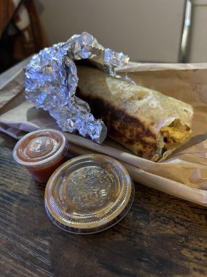 Breakfast Burrito with Salsas