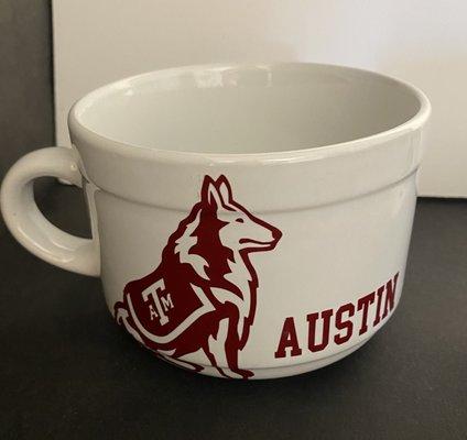 Official Texas A&M Licensees. Soup mug 10.00 plus shipping.