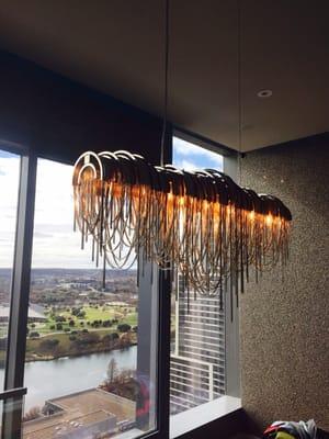 Hanging fixtures at the W Residences in downtown Austin