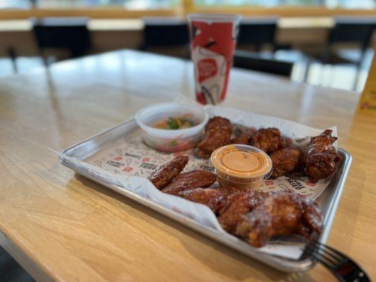 10 pc Wings spicy w/ Small Cucumber Salad