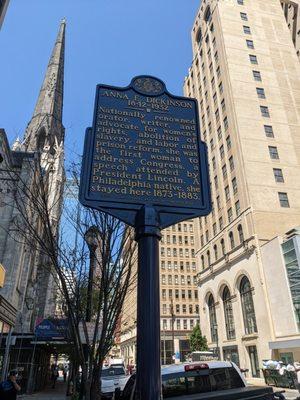 Anna E. Dickinson Historical Marker