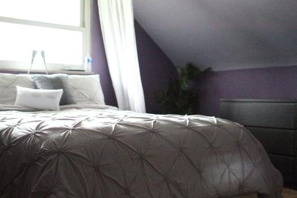 Master Bedroom in muted purples