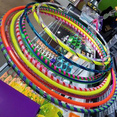 Different sizes, tubings & tapes make up a great selection of Colorado-made pro dance hoops by Hip The Hoopla for your hooping goals.