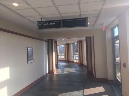 Walkway from cafeteria. Love the natural light. Very peaceful.