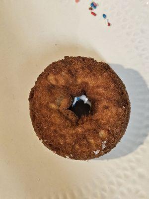 Way over-cooked cake donut