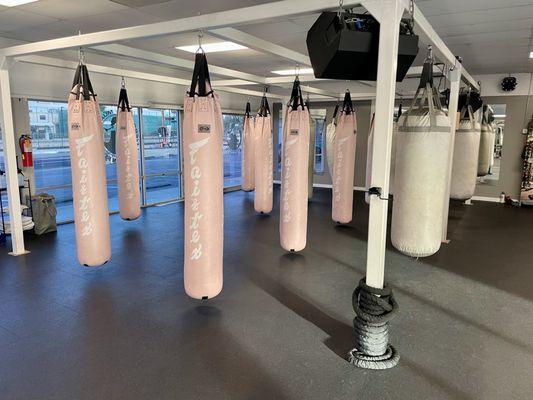 Muay Thai kicking bags and Heavy bags.