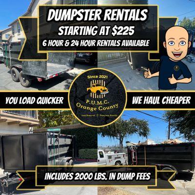 6-Hour Dumpster Rental Special