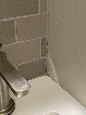 Laundry sink and damage to pressed particle board cabinet