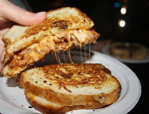 The BBQ Chicken Grilled Cheese was made with BBQ chicken, cheddar jack cheese & ranch on sourdough - SO GOOD.