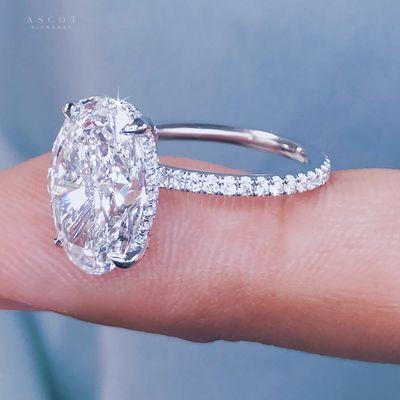 oval cut lab grown diamond ring