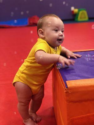 Growing up! Playing with bubbles, working on hand/eye coordination and socializing with other bug buddies!