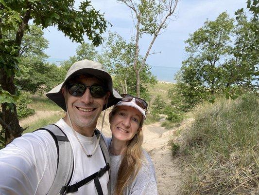 Clockwise loop back up the dunes