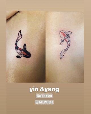 Matching Koi tattoos by Shamil