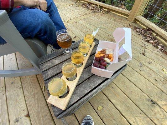 Beer $6, flight $10, charcuterie box $13