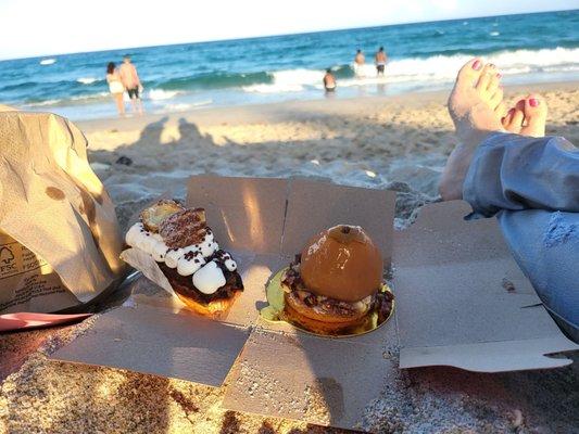 Pastries on the beach