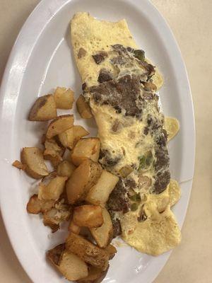 Philly cheesesteak omelette