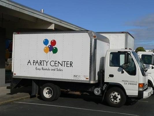 A Party Center delivery truck