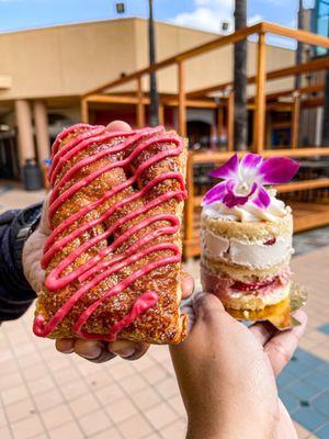 Raspberry poptart and strawberry shortcake