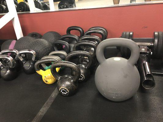 Kettlebells up to 103lbs.