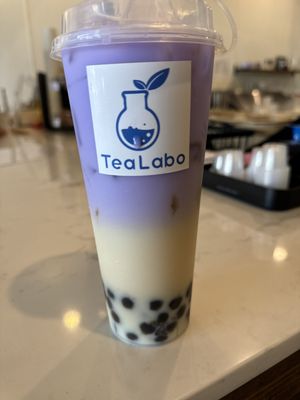 Taro Latte w/ oat milk and boba