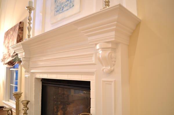 Fireplace Mantle with Corbles, completed in Wilmington Delaware in 2009