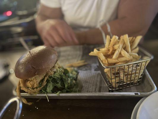 Wolverine burger and fries