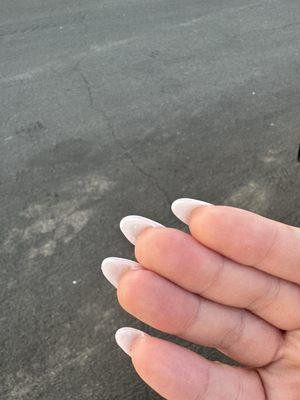 acrylic under nails that wasn't filed