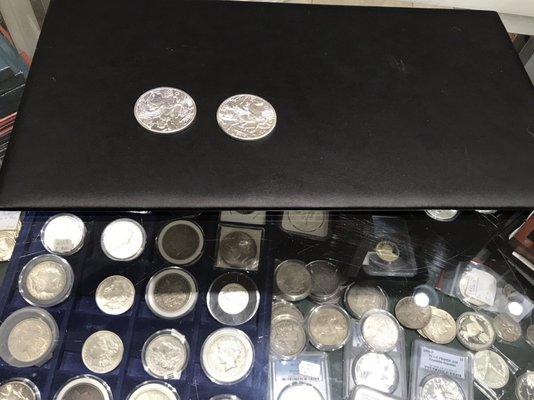 .999 Silver Bullion One Ounce Rounds. $2 over spot. Great service, price and selection. Ask for Amanda or Sal.