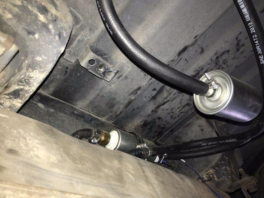 Incorrectly installed fuel system.