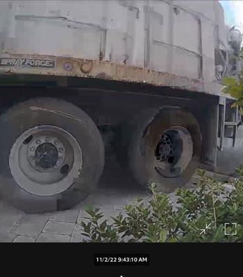 Full weight of truck on my driveway.