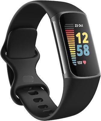 Stay on top of your fitness goals with the Fitbit Charge 5, the latest in advanced fitness tracking. This sleek, eco-friendly device offers