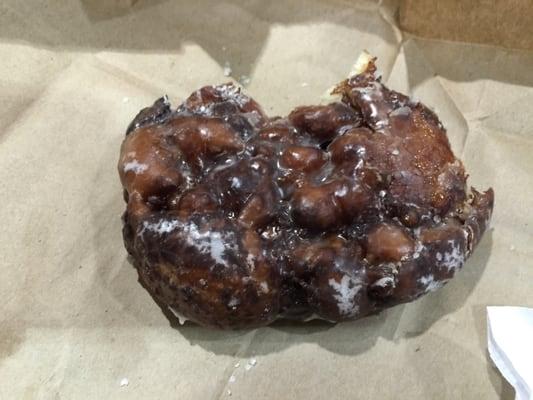 Half eaten Apple Fritter