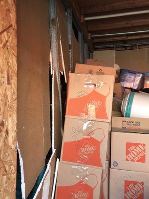 The walls caving in on my box in my storage unit