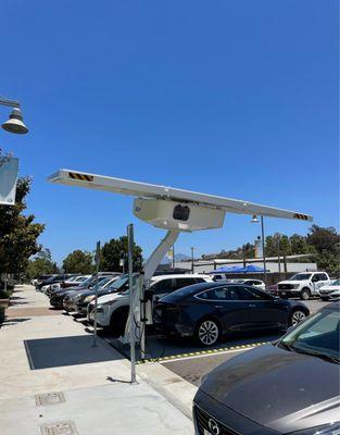 The lone EV charging station for all of the Tesla drivers here lol