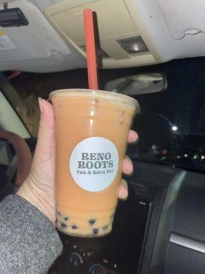 Fresa y mango boba milk tea