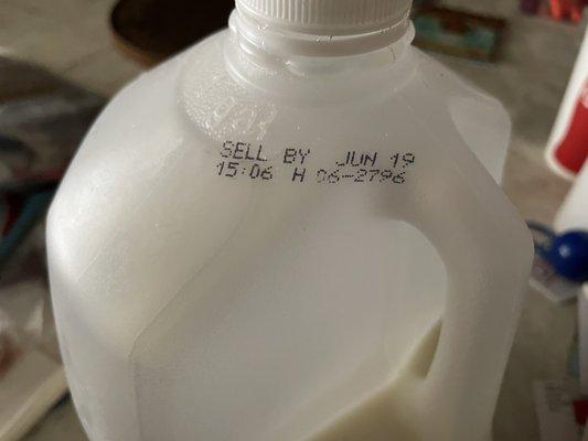 This is the expiration date on my milk but it gets sour much quicker.